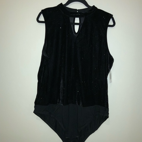 NWT TESS HOLIDAY 2x- Sleeveless Velvet Bodysuit - Picture 5 of 7